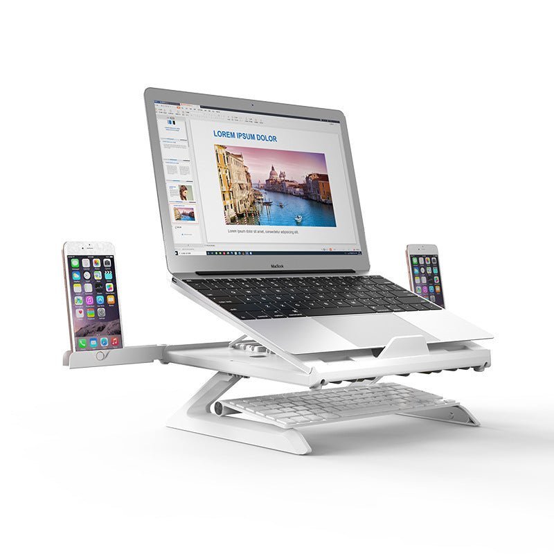 New Laptop Stand Multifunctional Folding Lift Portable Laptop Stand Monitor Increase Rack Aluminum Alloy Base - MEDIJIX