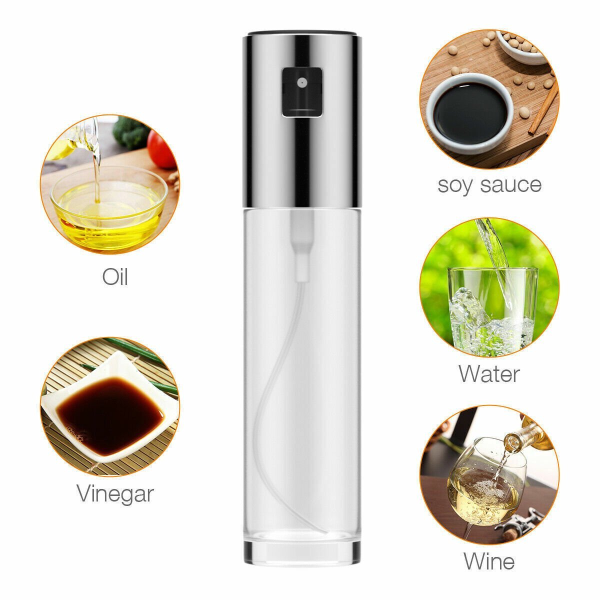 Olive Oil Sprayer Cooking Mister Spray Fine Bottle Oil Dispenser Kitchen - MEDIJIX