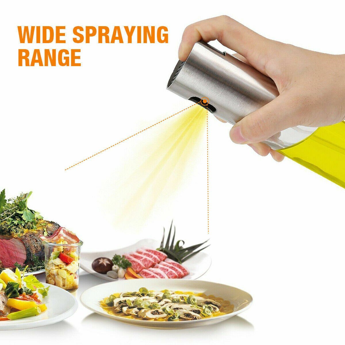 Olive Oil Sprayer Cooking Mister Spray Fine Bottle Oil Dispenser Kitchen - MEDIJIX