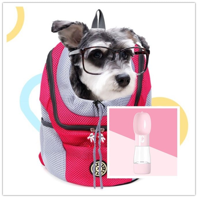 Pet Dog Carrier Carrier For Dogs Backpack Out Double Shoulder Portable Travel Outdoor Carrier Bag Mesh - MEDIJIX