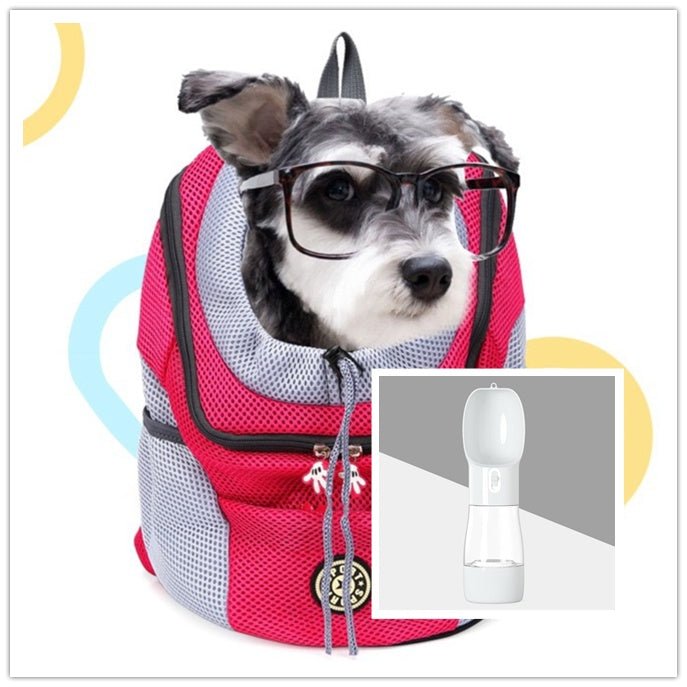 Pet Dog Carrier Carrier For Dogs Backpack Out Double Shoulder Portable Travel Outdoor Carrier Bag Mesh - MEDIJIX