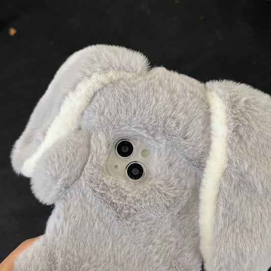 Plush Cute Long Eared Rabbit Phone Case - MEDIJIX