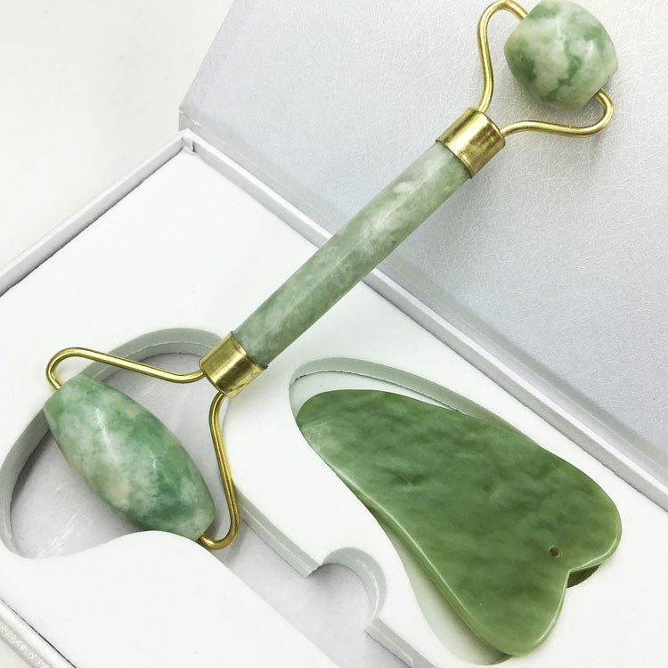 Rose Quartz Roller Slimming Face Massager Lifting Tool Natural Jade - MEDIJIX