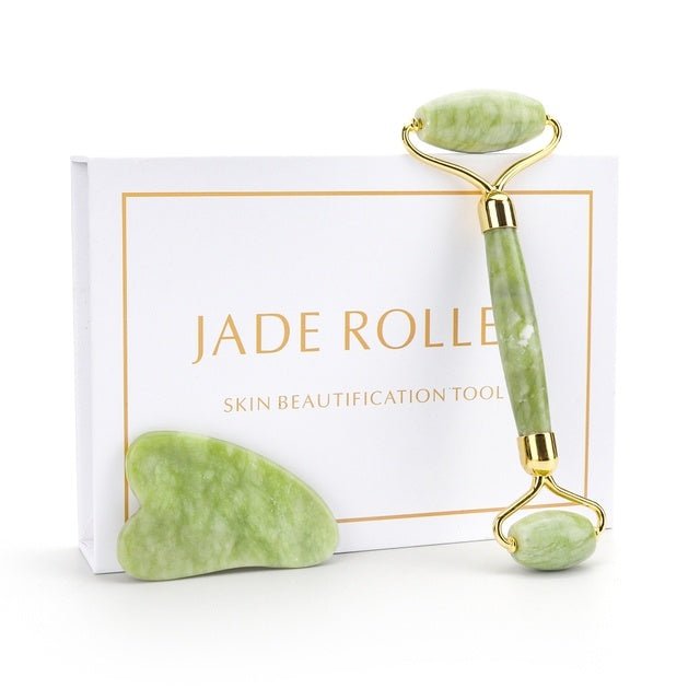 Rose Quartz Roller Slimming Face Massager Lifting Tool Natural Jade - MEDIJIX