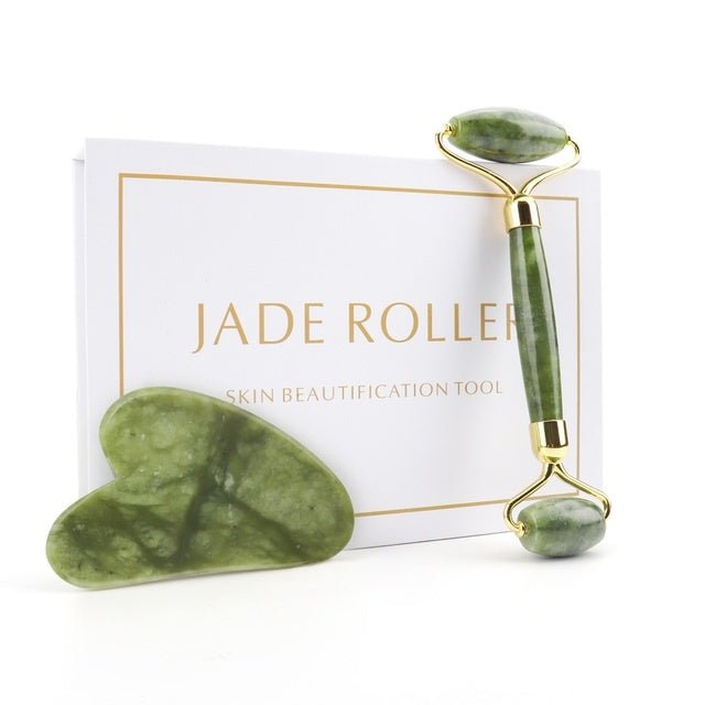 Rose Quartz Roller Slimming Face Massager Lifting Tool Natural Jade - MEDIJIX