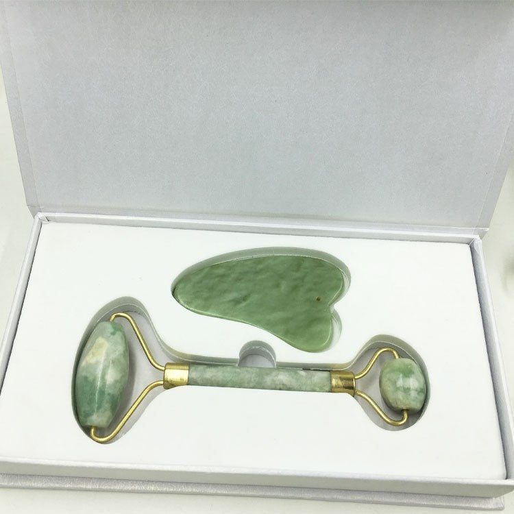 Rose Quartz Roller Slimming Face Massager Lifting Tool Natural Jade - MEDIJIX