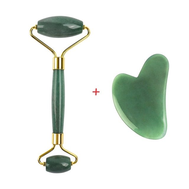 Rose Quartz Roller Slimming Face Massager Lifting Tool Natural Jade - MEDIJIX