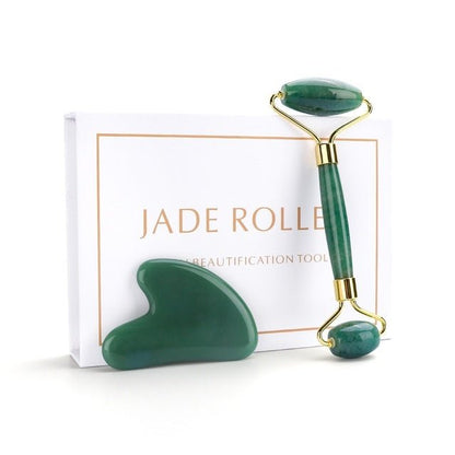 Rose Quartz Roller Slimming Face Massager Lifting Tool Natural Jade - MEDIJIX