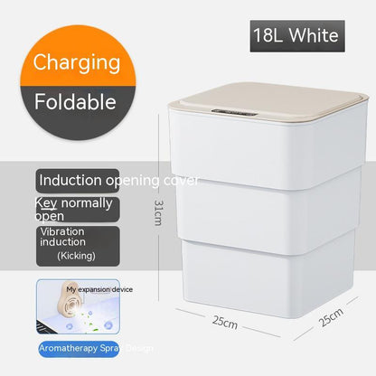 Smart Trash Can With Lid For Bedroom And Living Room Kitchen Storage Box Trash Can Induction Small Car Box Automatic Smart Dustbin Smart Trash Bin - MEDIJIX