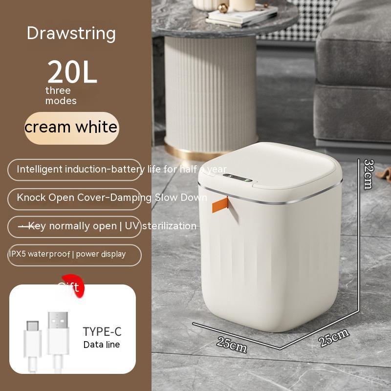 Smart Trash Can With Lid For Bedroom And Living Room Kitchen Storage Box Trash Can Induction Small Car Box Automatic Smart Dustbin Smart Trash Bin - MEDIJIX