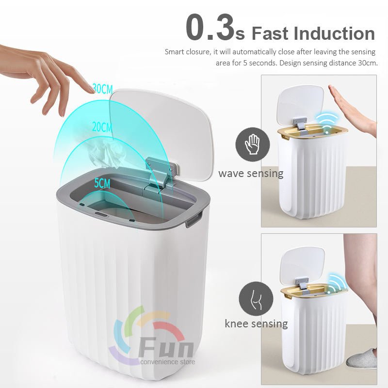 Smart Trash Can With Lid For Bedroom And Living Room Kitchen Storage Box Trash Can Induction Small Car Box Automatic Smart Dustbin Smart Trash Bin - MEDIJIX