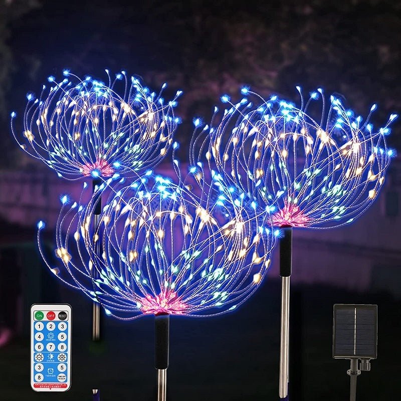 Solar Fireworks Lamp Drag A Waterproof Lawn Floor Outlet - MEDIJIX