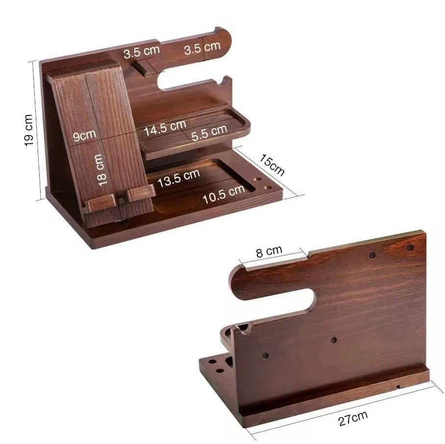 Solid Wood Phone Stand Desktop Creative Storage Rack - MEDIJIX