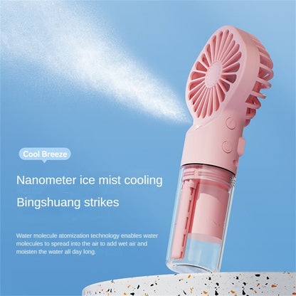 Strong Power Spray Humidification Small Fan Humidification Usb Charging Portable Fan Icy And Refreshing Fan Water Supplement - MEDIJIX