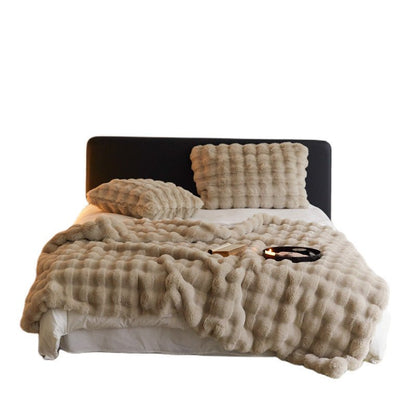 The Fur Rabbit Hair Sofa Blanket Is Simple And Luxurious - MEDIJIX