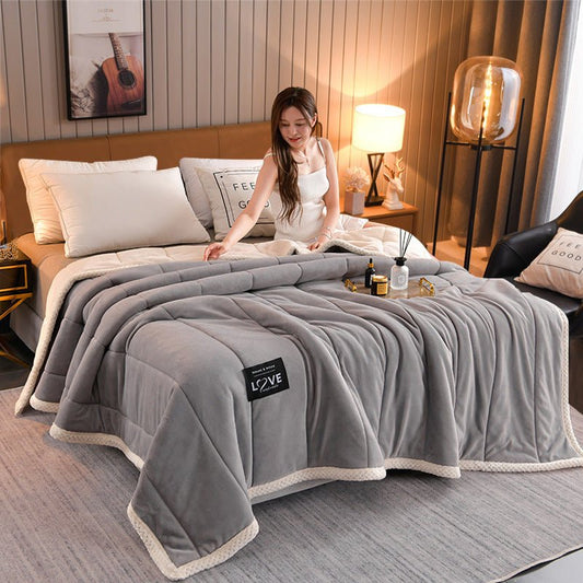 Thick Warm Winter Bed Blankets Wool Blanket Bedspread - MEDIJIX