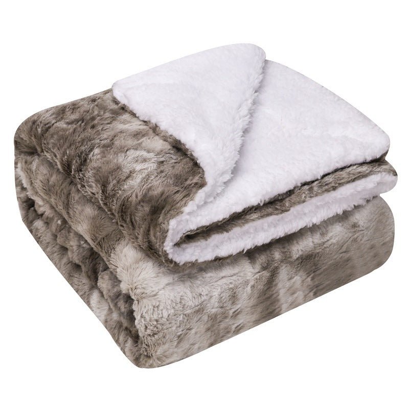 Thickened Flannel Lamb Wool Composite Double Blanket Leisure Blanket Gift Blanket - MEDIJIX