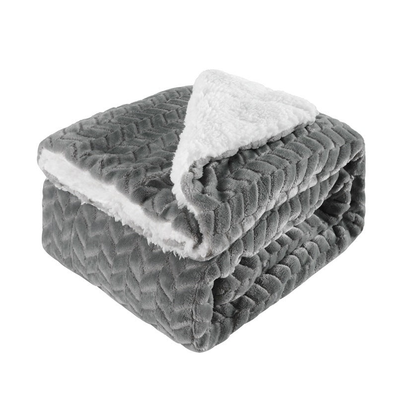 Thickened Flannel Lamb Wool Composite Double Blanket Leisure Blanket Gift Blanket - MEDIJIX