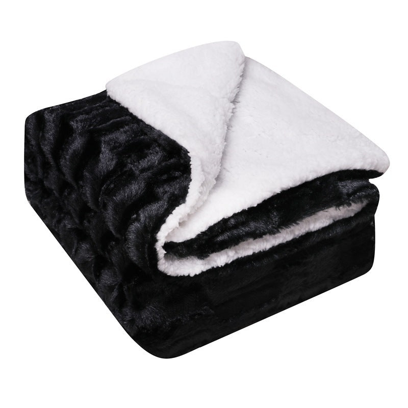 Thickened Flannel Lamb Wool Composite Double Blanket Leisure Blanket Gift Blanket - MEDIJIX