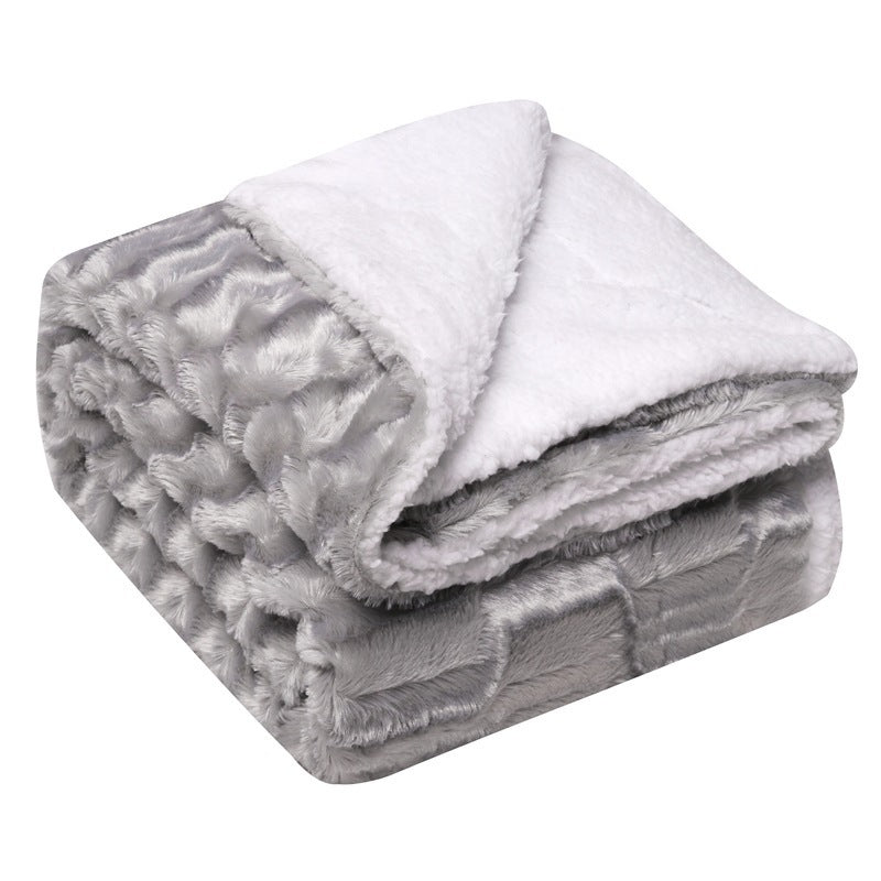 Thickened Flannel Lamb Wool Composite Double Blanket Leisure Blanket Gift Blanket - MEDIJIX