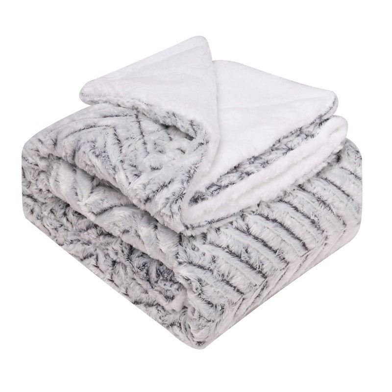 Thickened Flannel Lamb Wool Composite Double Blanket Leisure Blanket Gift Blanket - MEDIJIX