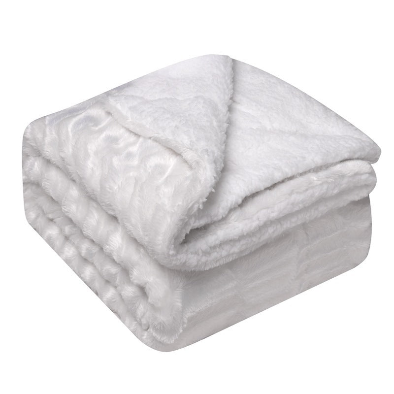 Thickened Flannel Lamb Wool Composite Double Blanket Leisure Blanket Gift Blanket - MEDIJIX