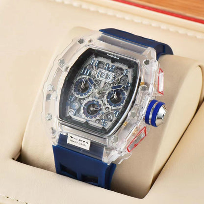 Transparent Six - hand Running Second Rotating Chassis Quartz Watch - MEDIJIX