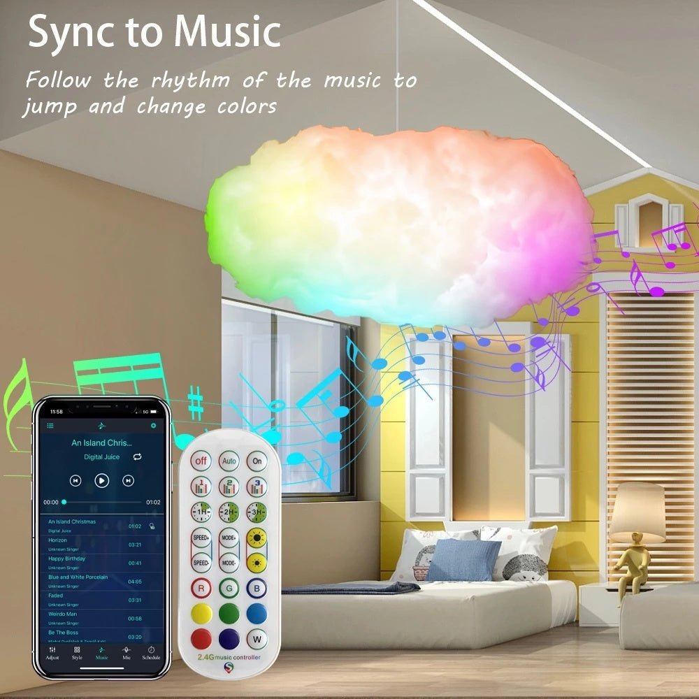 USB Cloud Light APP Control Music Synchronization 3D RGBIC Ambient Light Lightning Simulation Clouds Bedroom Room Light - MEDIJIX