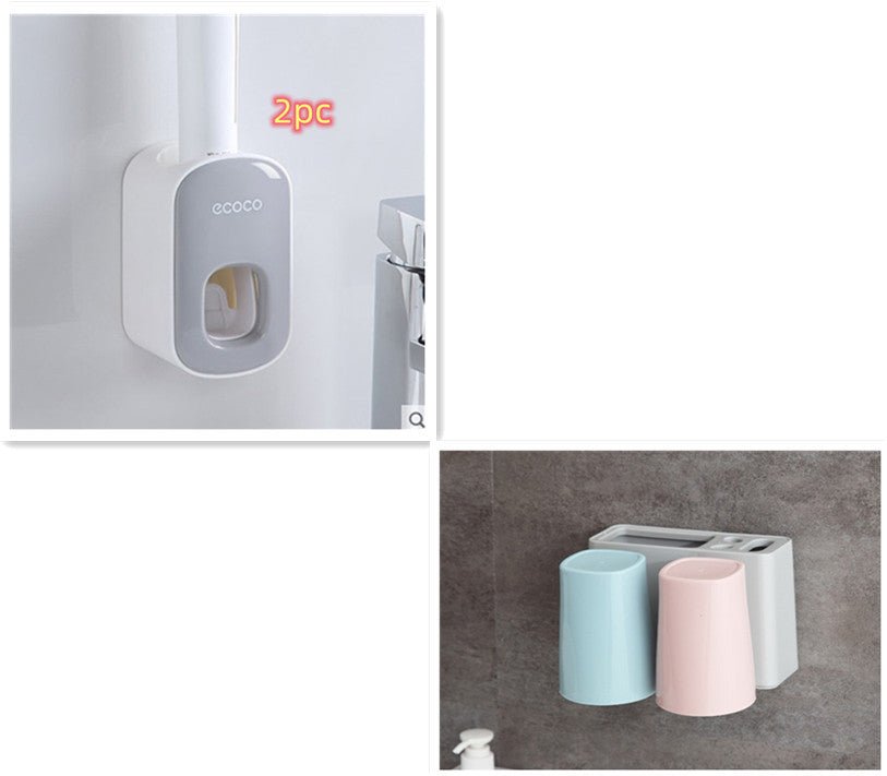 Wall Mounted Automatic Toothpaste Holder Bathroom Accessories Set Dispenser - MEDIJIX