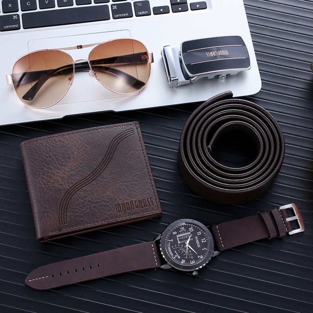 Wallet Belt Glasses Watch 4pcs Business Gift - MEDIJIX