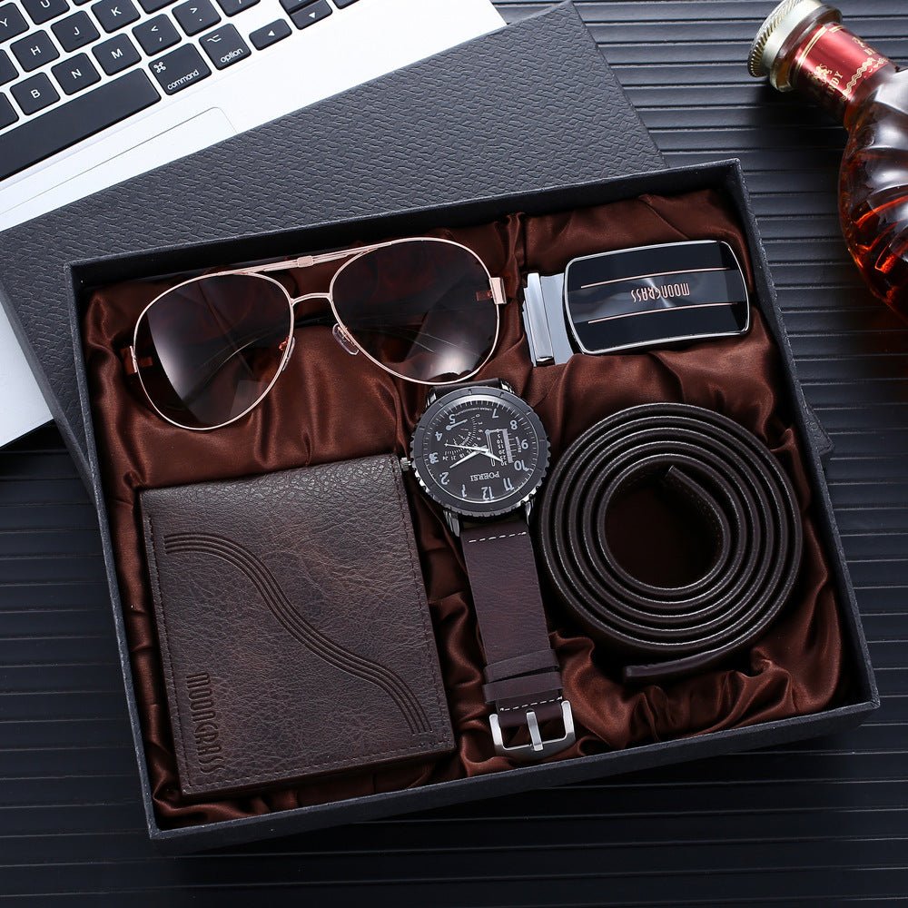 Wallet Belt Glasses Watch 4pcs Business Gift - MEDIJIX